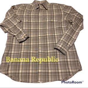 Banana Republic Men’s Plaid Button Down Shirt